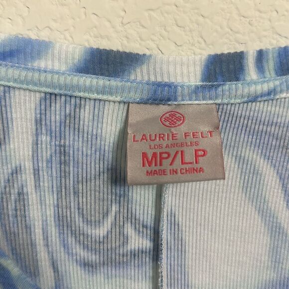 Laurie Felt tie dye swirl tunic 3/4 sleeve trapeze hem NWOT size Large petit 24A - Picture 3 of 7